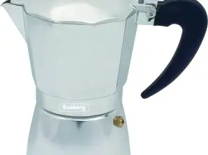 Cuban Coffee Maker Rosberg R51173BA3, 3 cups, Aluminum, Silver