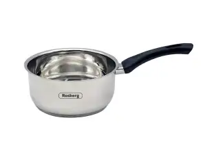 Rosberg R51210E14K, High quality stainless steel saucepan 14 cm, 1.0 l, Bakelite handles, Thermal bottom