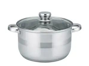 Cooking pot Rosberg Premium RP51210M20, 20 cm, 3.9 liters, Lid, Induction, Stainless Steel