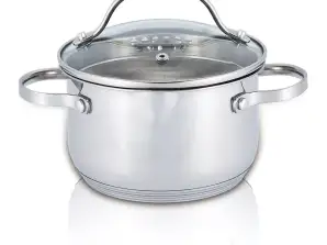 Cooking Pot with Edge and Liquid Drainage Holes Voltz V51210D20, 20 cm, 3 liters, Induction, Stainless Steel