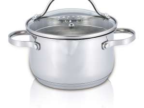 Cooking Pot with Edge and Liquid Drainage Holes Voltz V51210D20, 20 cm, 3 liters, Induction, Stainless Steel