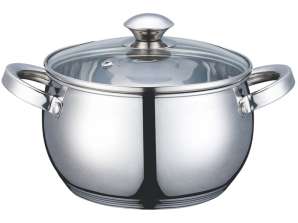 Casserole Voltz V51210G20, 20 cm, 3.9 liters, Thick Bottom, Induction, Stainless Steel
