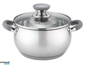 Cooking Pot Oliver Voltz OV51210N18, 18 cm, 2.5 liters, Induction, Silicone Handles, Stainless Steel/Gray
