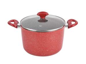 Rosberg Premium RP54418A24D, Aluminum forged stock pot 24 см, 5.9 L, Marble non-stick surface coating