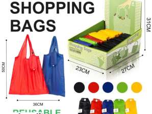 Shopping Bags Colorful - 50cm x 36cm  Reusable Grocery Bags, Foldable, Machine Washable Tote Bags Polyester