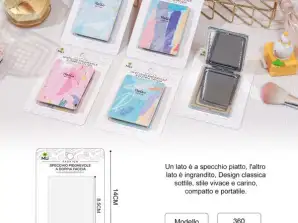 Pastel Design Portable Double Sided Folding Rectangular Cosmetic Mirror Feminine Gift, Mini Compact Makeup