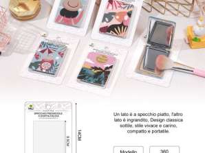 Tropical Design Portable Double Sided Folding Rectangular Cosmetic Mirror Feminine Gift, Mini Compact Makeup Mirror