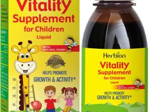 Herbion Naturals Vitality Supplement Sirap för barn, främjar tillväxt och aptit, lindrar trötthet, förbättrar mental och fysisk prestation, Boo