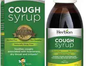 Herbion Naturals, köhögés elleni szirup El Jarabe para la tos con miel természetesen ízletes megnyugtatja a torkot, zöld, méz, 5 fl oz