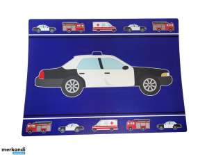 4-pack Lev & Lix plastic placemats met verschillende voertuigen prints