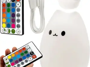 RGB LED Night Light for Kids Kitten Cat USB Rechargeable 16 Colors