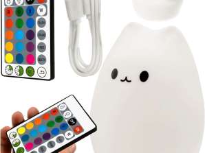 Luce notturna a LED RGB per bambini gattino gatto USB ricaricabile 16 colori