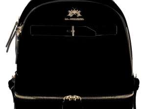 LA MARTINA women's backpack made of high-quality 100% calf leather_Black_LM801M