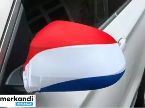 Sett med 2 Rød / hvit / blå utvendig speil dekker nederlandsk flagg