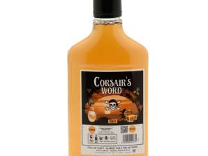 CORSAIR'S WORD HONEY 24º - Requintado Licor de Rum de Mel 24% Vol., Garrafa de 35 cl, Ideal para Exportação