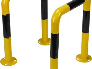 Lagerschutz - Rammschutz Für Pfosten, Säulenschutz aus Stahl schwarz/gelb