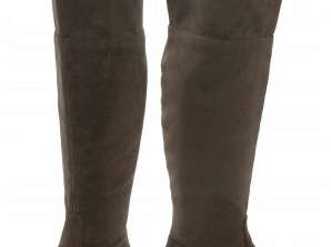 WOMEN'S HIGH BOOTS ECO LEATHER SUEDE PALE BROWN 37 - 42