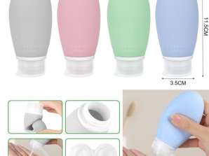4x100ml Boarding Approved Silicon Reusable Travel Bottles - Refillable Bottles, Travel Bottle Container Kit, Silicone Travel Containers, for Shampoo