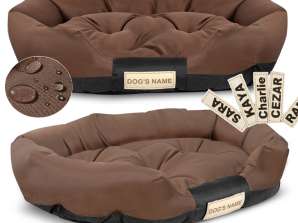 Cama para perros OVAL 115x95 cm Personalizada Impermeable Marrón