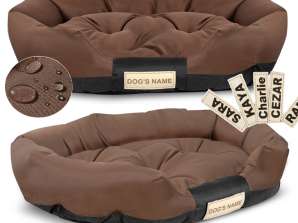 Dog bed OVAL 75x50 cm Personalized Waterproof Brown