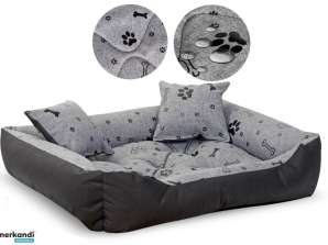 Увеличенная кровать для собак Манеж 100x75 см Waterproof Bones Black
