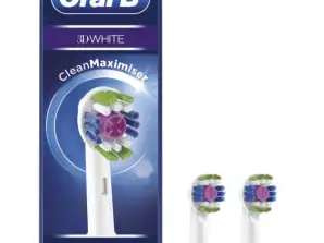 Oral-B 3D Blanco - con tecnología CleanMaximiser - Cabezales de cepillo - 2 piezas