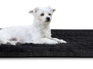 Tapis de lit pour chien 100x70 cm Rabbit Antislip Noir