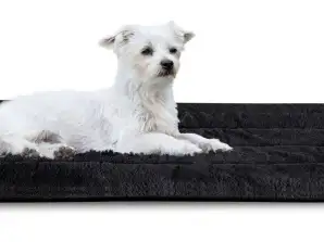 Tapete de cama de cão 120x80 cm Coelho Antiderrapante Preto