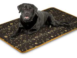Tapete de cama de cão 100x70 cm Ossos de ouro impermeáveis