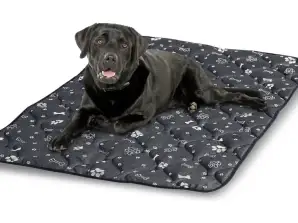 Килимок для ліжка для собаки 120х80 см Водонепроникні кістки Срібло