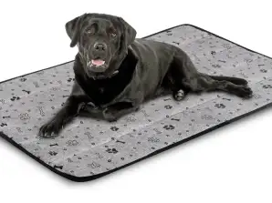Коврик для кровати для собак 100x70 см Waterproof Bones Black