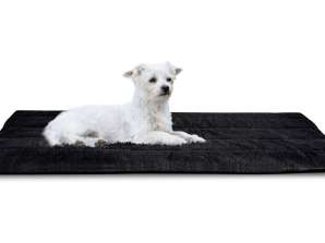 Tapete de cama de cão 50x70 cm Coelho Antiderrapante Preto