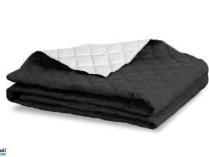 Prešívaná prikrývka na posteľ OBOJSTRANNÁ biela a čierna 200x220 cm