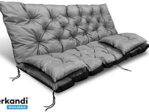 Garden Cushion 150x60x50 cm + 2 Bench Cushions Swing Waterproof Grey