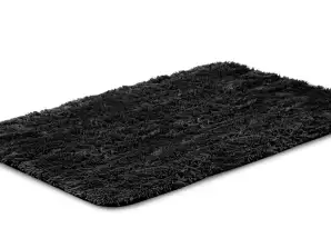 Pliušinis kilimas SHAGGY 80x120 cm Antislip Black Soft