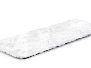 Tapis moelleux SHAGGY 80x300 cm Antidérapant Blanc Doux