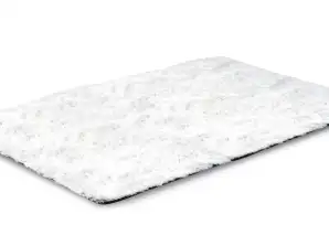 Tapis moelleux SHAGGY 120x160 cm Antidérapant Blanc Doux