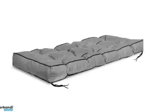 Garden Cushion 120x40 cm with High Side for Bench Pallets Waterproof Grey