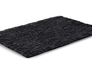 Plüss szőnyeg SHAGGY 120x160 cm Csúszásgátló Fekete Puha