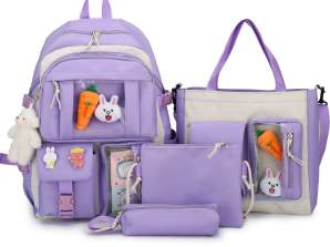 FASHIONABLE School Backpack 4in1 YOUTH SATCHEL + BAG + PENCIL CASE BUNN1