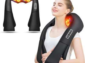 With cord/cable Shiatsu Back and Neck Massager, Heating Deep Tissue Pain Relief, 3D Kneading Massage to Relieve Legs Foot Muscles