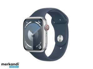 Apple Watch S9 Alu.45mm GPS Cellulärt Silver Sportband Blå S/M MRMG3QF/A