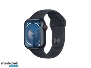 Apple Watch S9-legering. 41mm GPS Cellular Midnight Sport Band S / M MRHR3QF / A