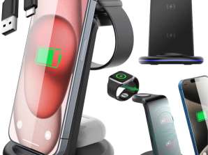 Chargeur à induction Qi 15W pour iPhone, Apple Watch, AirPods, sans fil