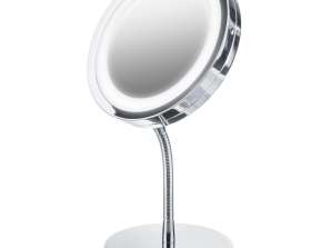 Adler AD 2159 LED veidrodis su foniniu apšvietimu, stovintis ant kojų kosmetinio makiažo didinamojo stiklo