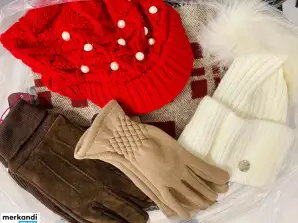Hats, scarves, snoods, gloves mix of models and designs on sale!