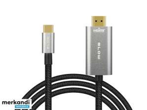 HDMI connection USB C 2m braid 92 686#