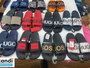 Oferta a granel: Hugo Boss Men's Slides sortido, 24 pares disponíveis em vários tamanhos