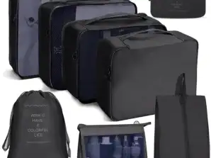 BQ73 ORGANIZADOR DE VIAGENS 8 PCS PRETO