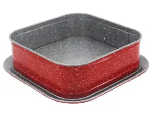 Detachable Cake Tray 27.5x27.5x7.2cm, Zephyr, Marbled Tomato, Carbon Steel